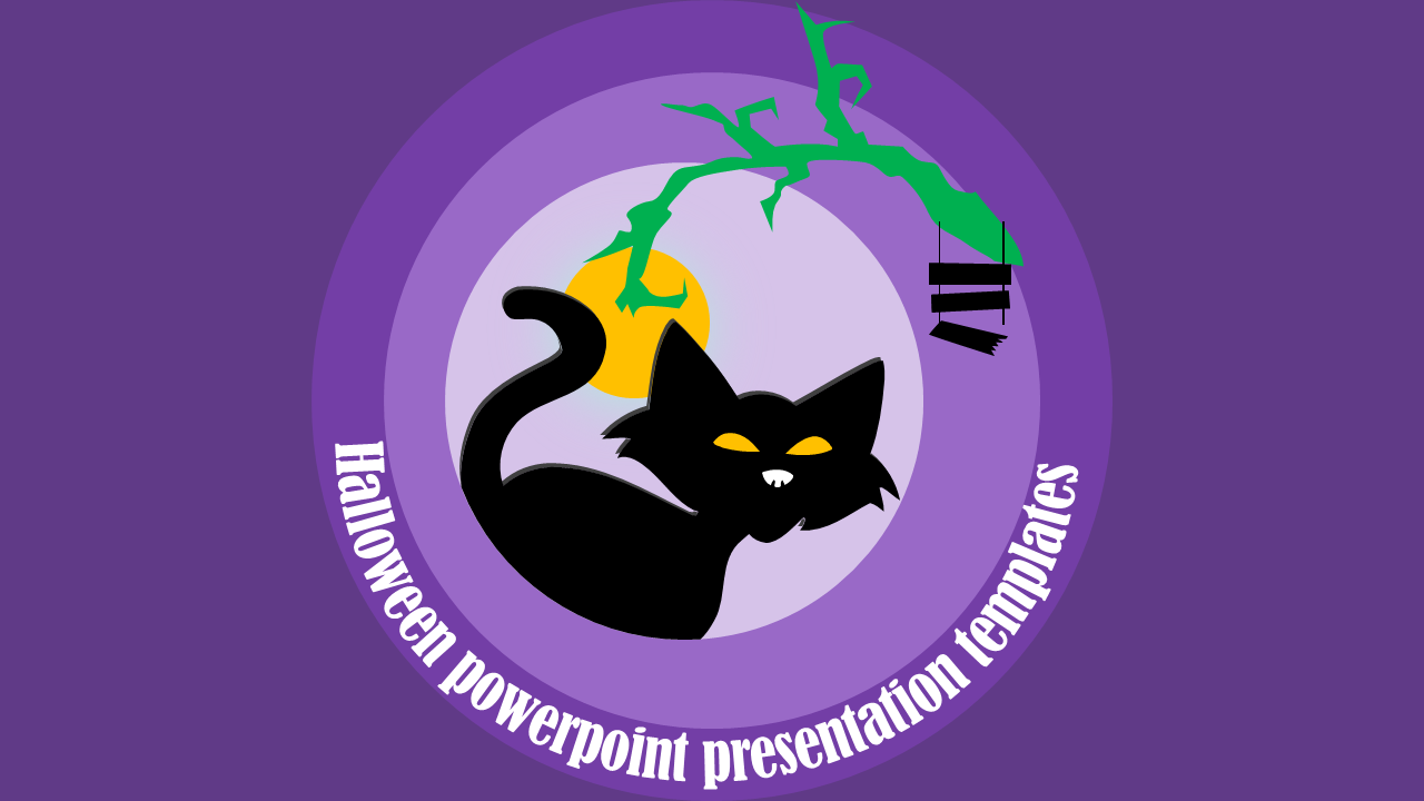 Halloween PowerPoint Presentation Templates With Cat